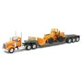 New-Ray Toys Kenworth W900 Lowboy with Construction Wheel Loader Long Hauler Toy Truck, 6PK 10623